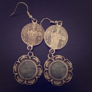 Ancient Croatian coin earrings